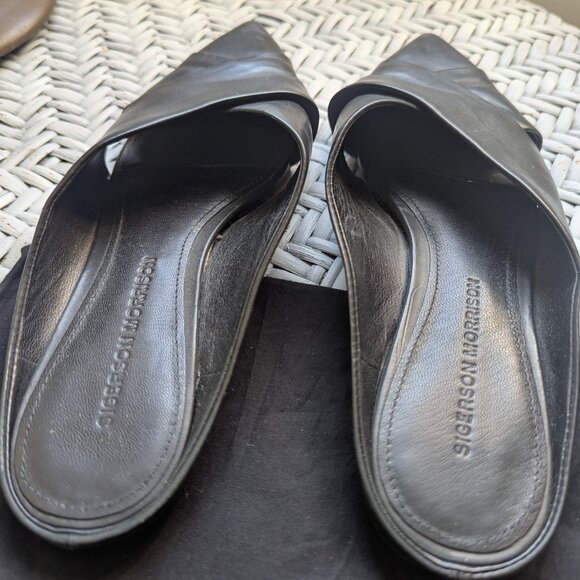 Sigerson Morrison black leather slides - Picture 4 of 5